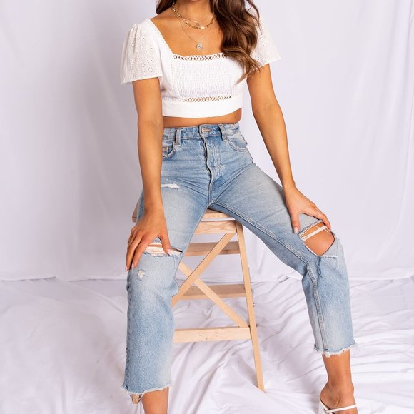 White eyelet crop top - Picture 7 of 7